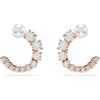 Swarovski Matrix oorbellen Ronde slijpvorm Crystal Pearl Rosé/Wit 5692264