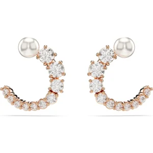 Swarovski Matrix oorbellen Ronde slijpvorm Crystal Pearl Rosé/Wit 5692264