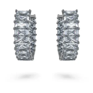 Swarovski Matrix oorbellen Baguette - slijpvorm Zilver/Grijs 5658650