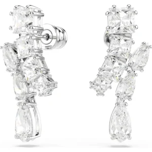 Swarovski Matrix oorbellen Verschillende slijpvormen Zilver/Wit 5700418