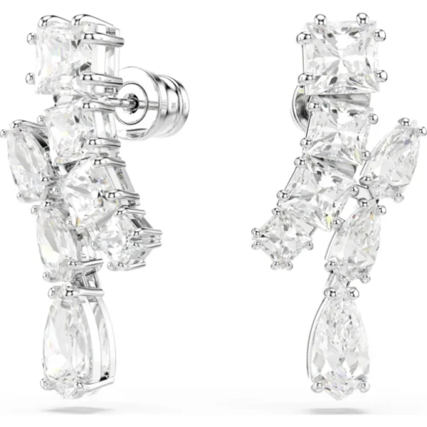 Swarovski Matrix oorbellen Verschillende slijpvormen Zilver/Wit 5700418