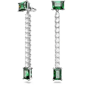 Swarovski Matrix oorbellen Verschillende slijpvormen Zilver/Groen 5665786