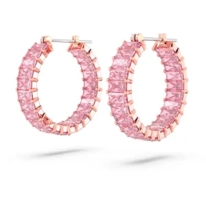 Swarovski Matrix oorbellen Baguette - slijpvorm Rosé/Roze (2,2 cm) 5657726