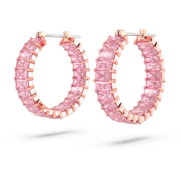 Swarovski Matrix oorbellen Baguette - slijpvorm Rosé/Roze (2,2 cm) 5657726