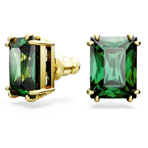 Swarovski Matrix oorbellen Vierkante slijpvorm Goud/Groen 5677142