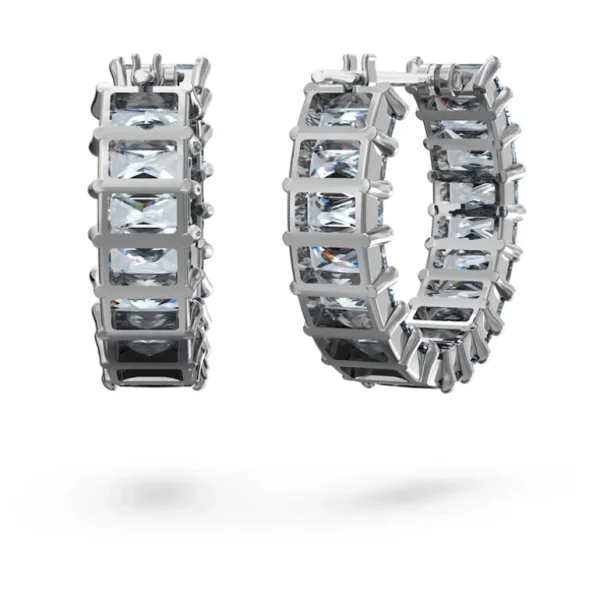 Swarovski Matrix oorbellen Baguette - slijpvorm Zilver/Grijs 5658650