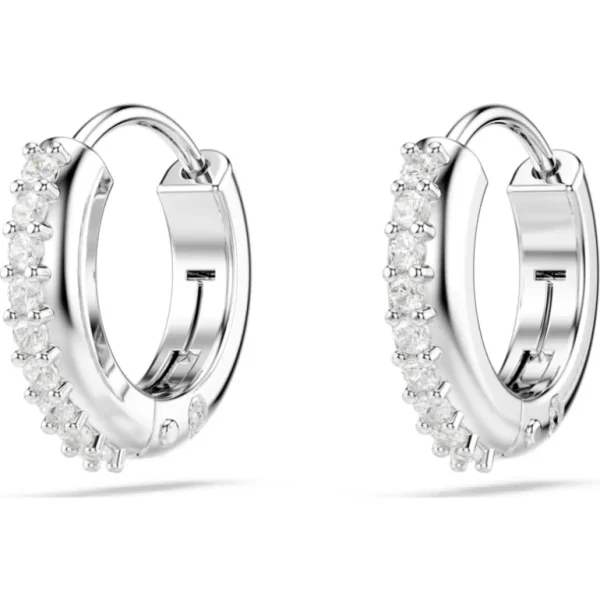 Swarovski Matrix oorbellen Ronde slijpvorm Zilver/Wit 5690670