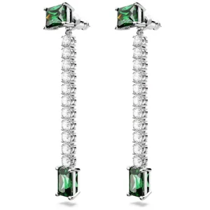 Swarovski Matrix oorbellen Verschillende slijpvormen Zilver/Groen 5665786