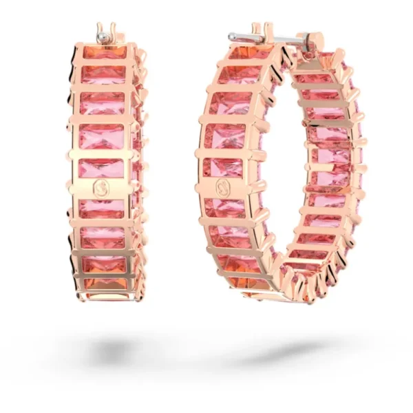 Swarovski Matrix oorbellen Baguette - slijpvorm Rosé/Roze (2,2 cm) 5657726