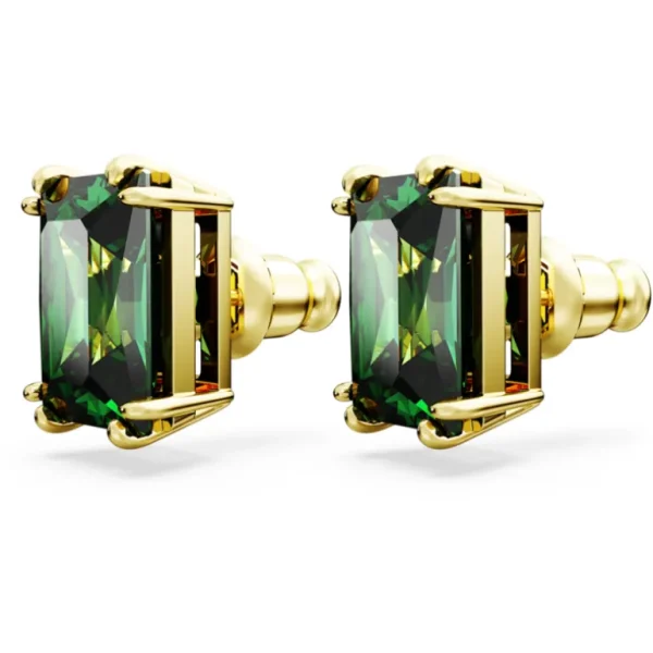 Swarovski Matrix oorbellen Vierkante slijpvorm Goud/Groen 5677142