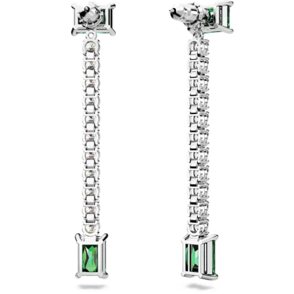 Swarovski Matrix oorbellen Verschillende slijpvormen Zilver/Groen 5665786