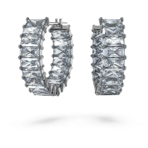 Swarovski Matrix oorbellen Baguette - slijpvorm Zilver/Grijs 5658650