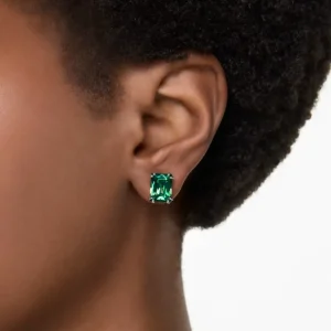 Swarovski Matrix oorbellen Vierkante slijpvorm Goud/Groen 5677142