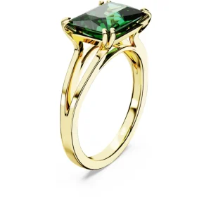 Swarovski Matrix ring Cocktail ring rechthoekige slijpvorm Goud/Groen