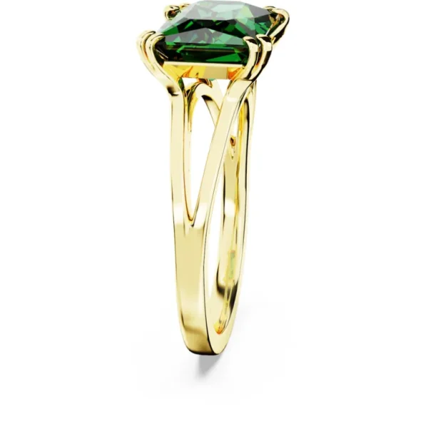 Swarovski Matrix ring Cocktail ring rechthoekige slijpvorm Goud/Groen