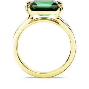 Swarovski Matrix ring Cocktail ring rechthoekige slijpvorm Goud/Groen