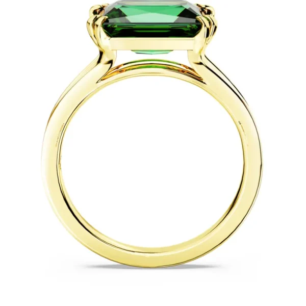 Swarovski Matrix ring Cocktail ring rechthoekige slijpvorm Goud/Groen