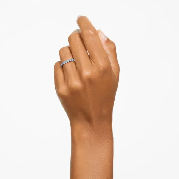 Swarovski Matrix ring Ronde vorm Zilver/Blauw