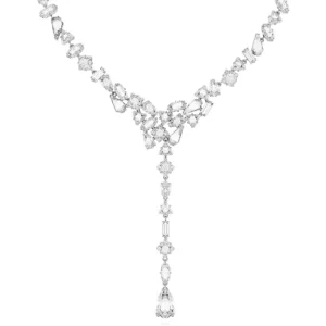 Swarovski Mesmera ketting Y-Ketting verschillende slijpvormen Zilver/Wit (38 - 45 cm) 5661520