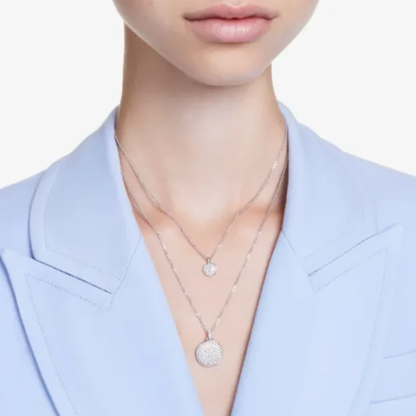 Swarovski Meteora ketting met hanger Gelaagde hanger bolvormig Zilver/Wit 5684244
