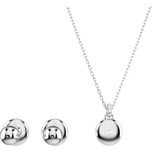 Swarovski Meteora set Sneeuwpave gezet ketting en oorbellen Zilver/Wit 5683445