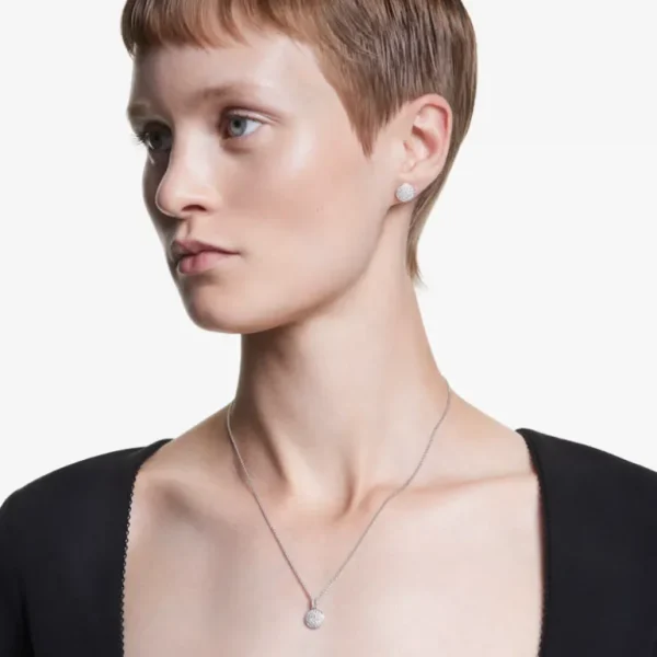 Swarovski Meteora set Sneeuwpave gezet ketting en oorbellen Zilver/Wit 5683445