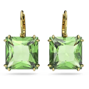 Swarovski Millenia oorbellen Square Cut Goud/Groen 5636564