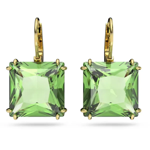 Swarovski Millenia oorbellen Square Cut Goud/Groen 5636564