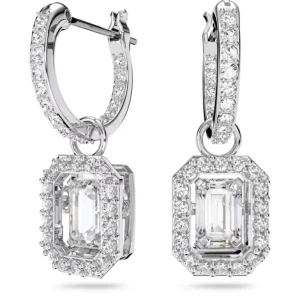 Swarovski Millenia oorbellen Octagon Cut Zilver/Wit 5638495