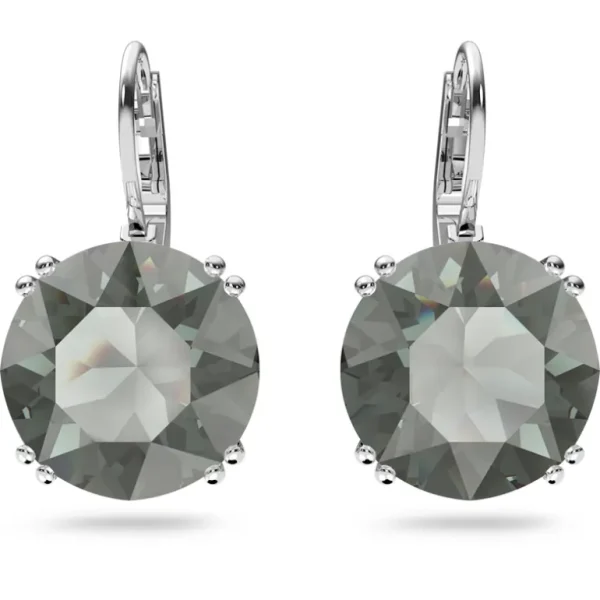 Swarovski Millenia oorbellen Round Cut Zilver, Zwart 5636567