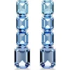 Swarovski Millenia oorbellen Octagon Slijpvorm Zilver/Blauw 5696516
