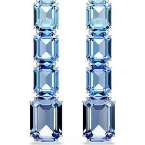 Swarovski Millenia oorbellen Octagon Slijpvorm Zilver/Blauw 5696516