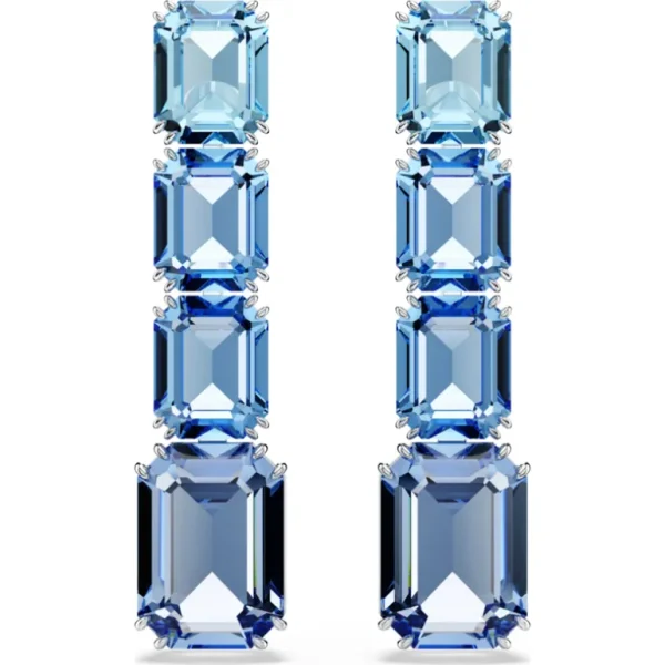 Swarovski Millenia oorbellen Octagon Slijpvorm Zilver/Blauw 5696516