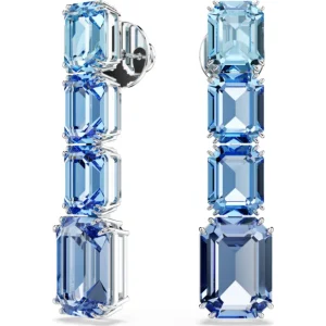 Swarovski Millenia oorbellen Octagon Slijpvorm Zilver/Blauw 5696516