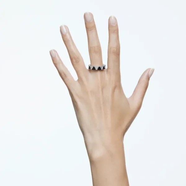 Swarovski Millenia ring Triangle Cut Zilver/Wit/Zwart