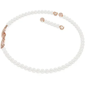 Swarovski Nice ketting Veer met parels Rosé/Wit (40,5 cm) 5669221