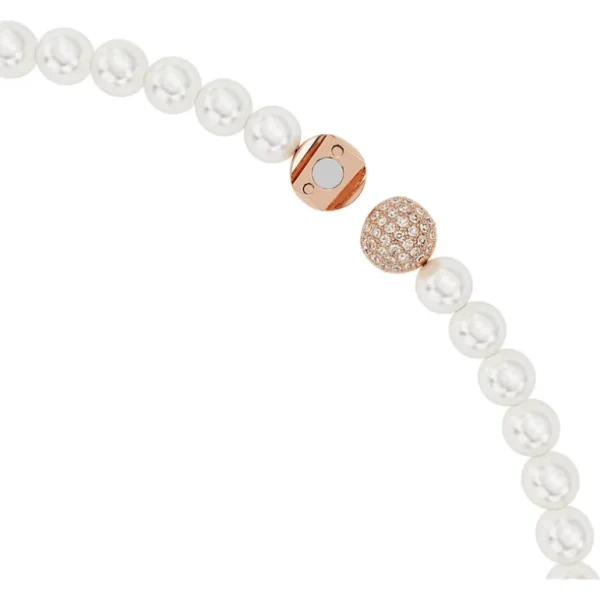 Swarovski Nice ketting Veer met parels Rosé/Wit (40,5 cm) 5669221