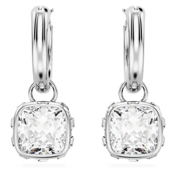 Swarovski Stilla oorbellen Square Cut Zilver/Wit 5662919