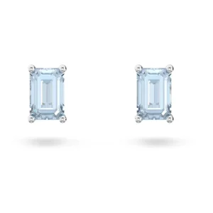 Swarovski Stilla oorbellen Stud Cushion Cut blauw 5639134