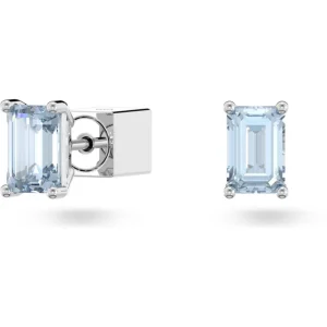 Swarovski Stilla oorbellen Stud Cushion Cut blauw 5639134