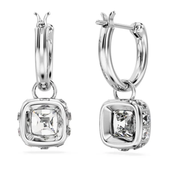 Swarovski Stilla oorbellen Square Cut Zilver/Wit 5662919