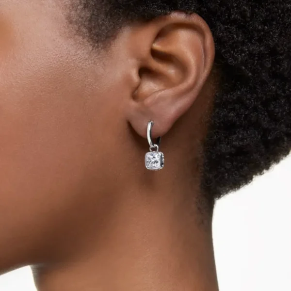 Swarovski Stilla oorbellen Square Cut Zilver/Wit 5662919