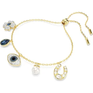 Swarovski Symbolica armband Klaver, boze oog en hoefijzer Goud/Wit 5692162