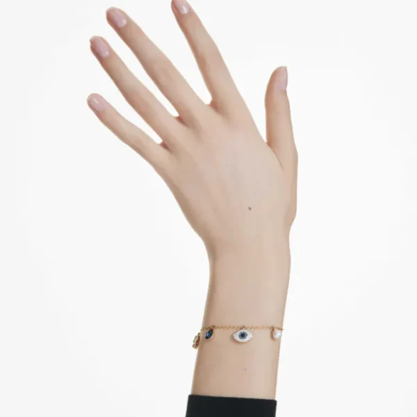 Swarovski Symbolica armband Klaver, boze oog en hoefijzer Goud/Wit 5692162