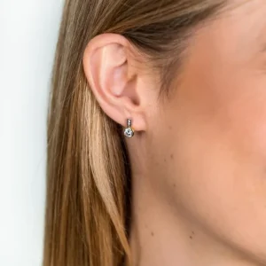 Zinzi Bicolor zilveren oorbellen - Rond (CZ Wit) ZIO1662G