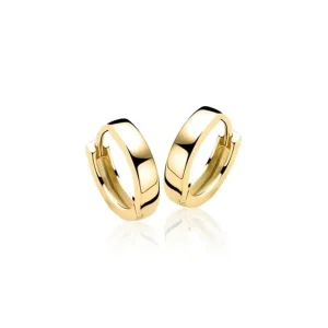 Zinzi Geel vergulde zilveren oorbellen - Ring 15 x 3 mm ZIO191G