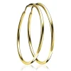 Zinzi Geel vergulde zilveren oorbellen - Ring 45 x 2 mm ZIO436G