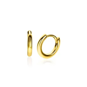 Zinzi Geel vergulde zilveren oorbellen - Ring 10 x 2 mm ZIO2261G