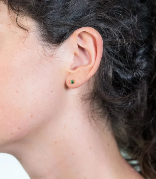 Zinzi Geel vergulde zilveren oorbellen - Rond (KS Groen) ZIO1177GG