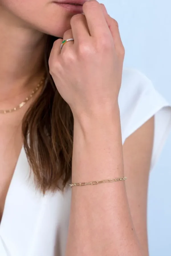 Zinzi Geel vergulde zilveren armband - Paperclip schakel ZIA2202G